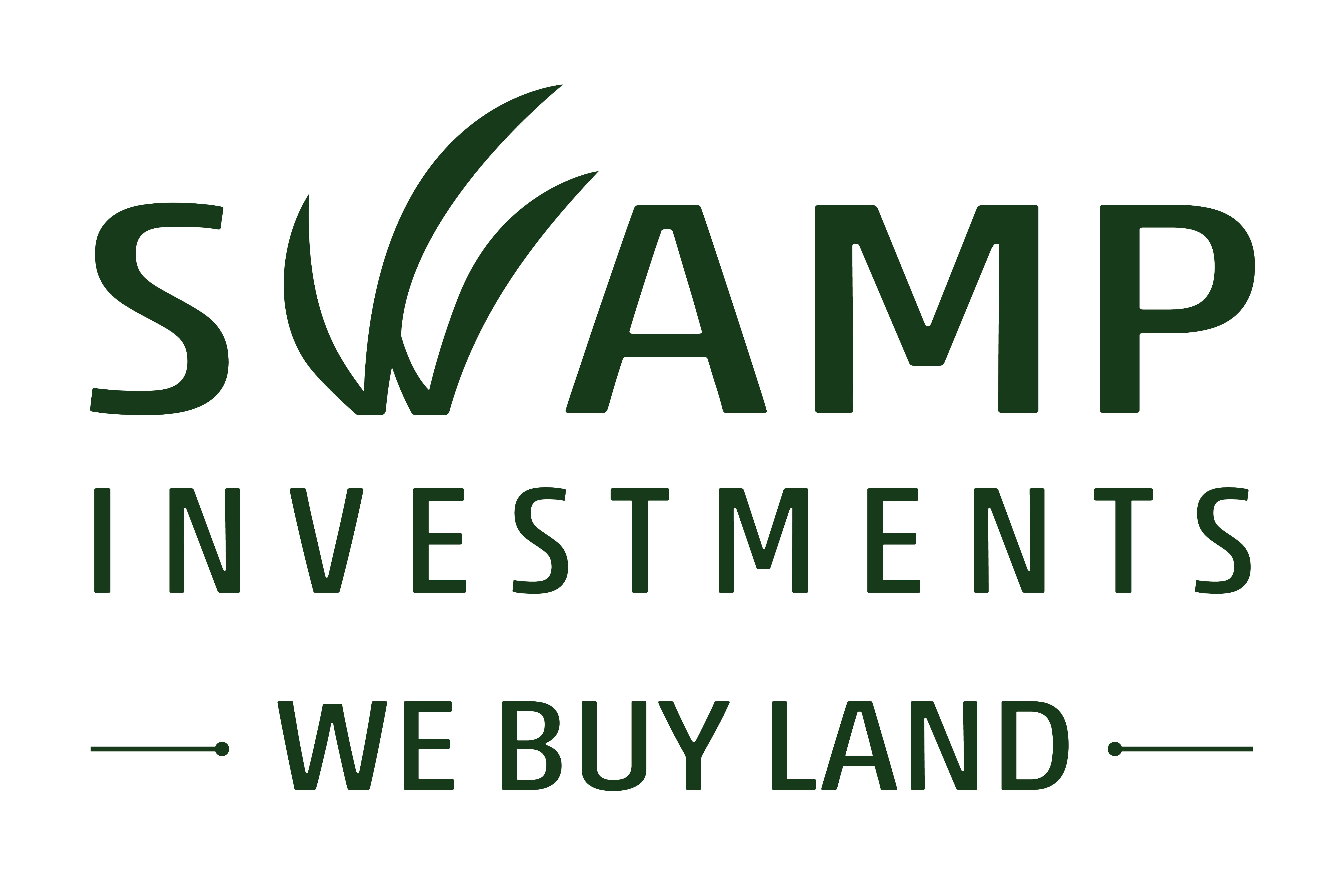 Swamp Investments We Buy Land logo in green
