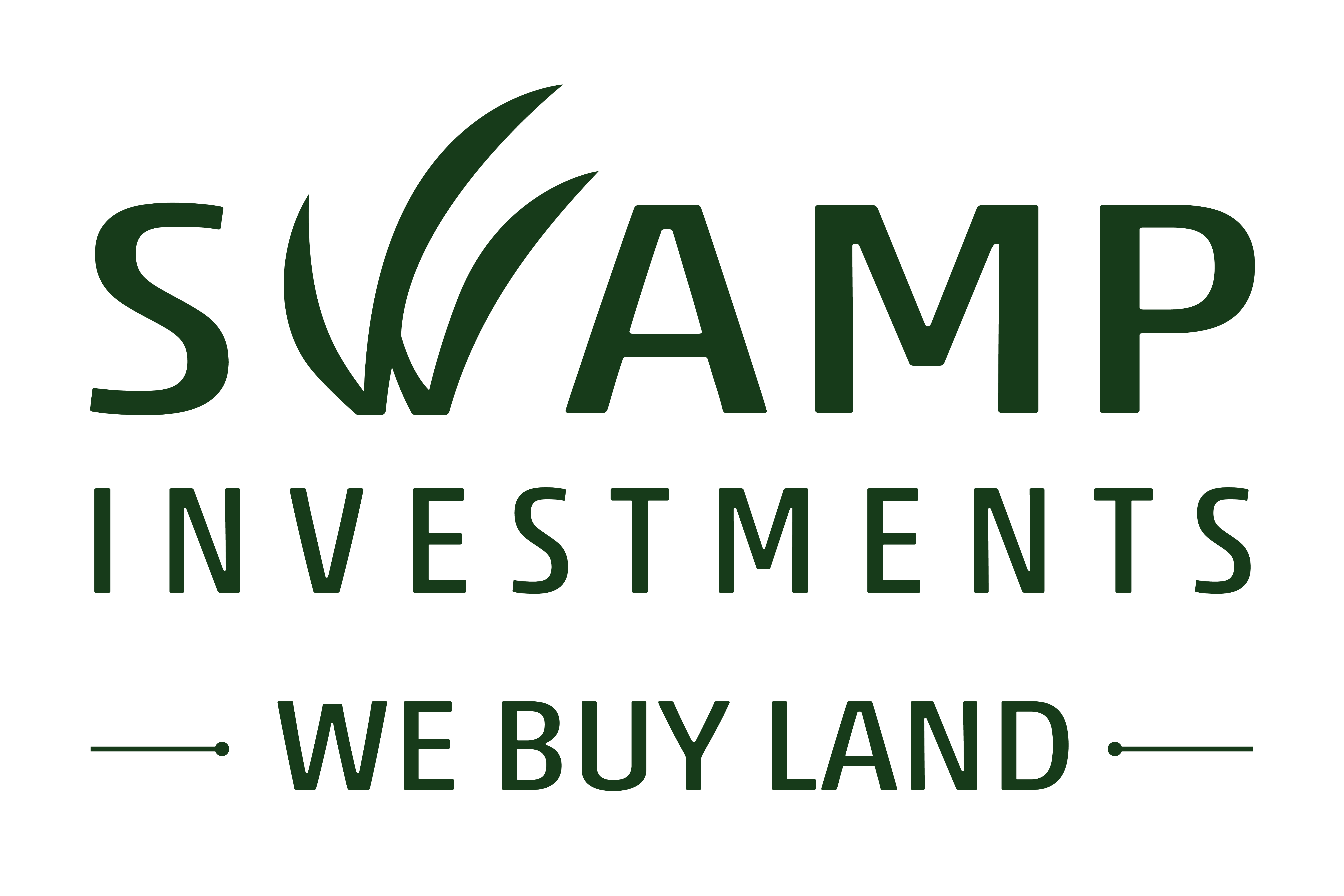 Swamp Investments We Buy Land logo in green